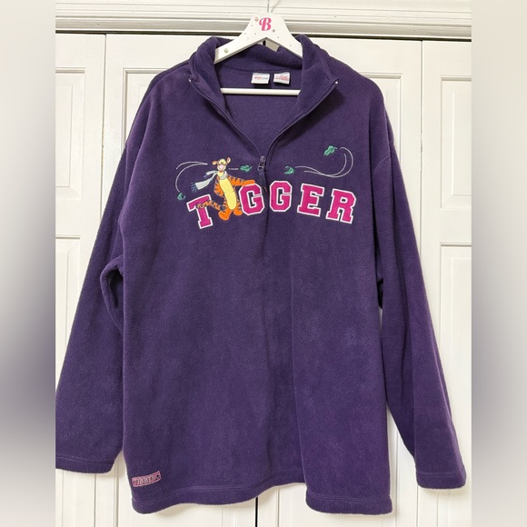 Tigger Disney Purple Fleece Pullover 1/4 Zip Size 2X Vacation Disney World - Picture 1 of 9